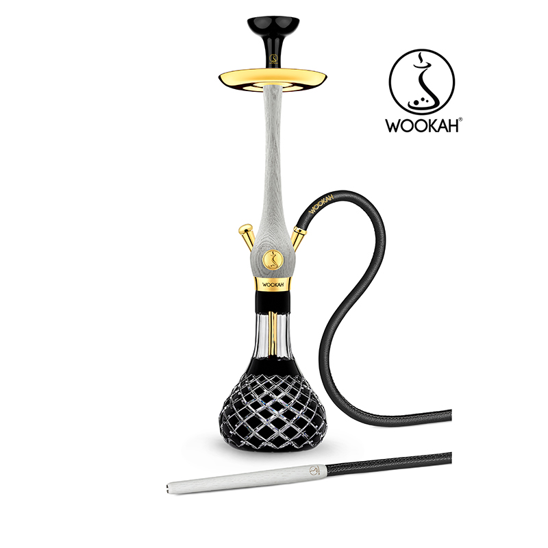 Wookah 24K Gold -Plated White Nox Black Check Set - wookah 24k gold -plated white nox black check set