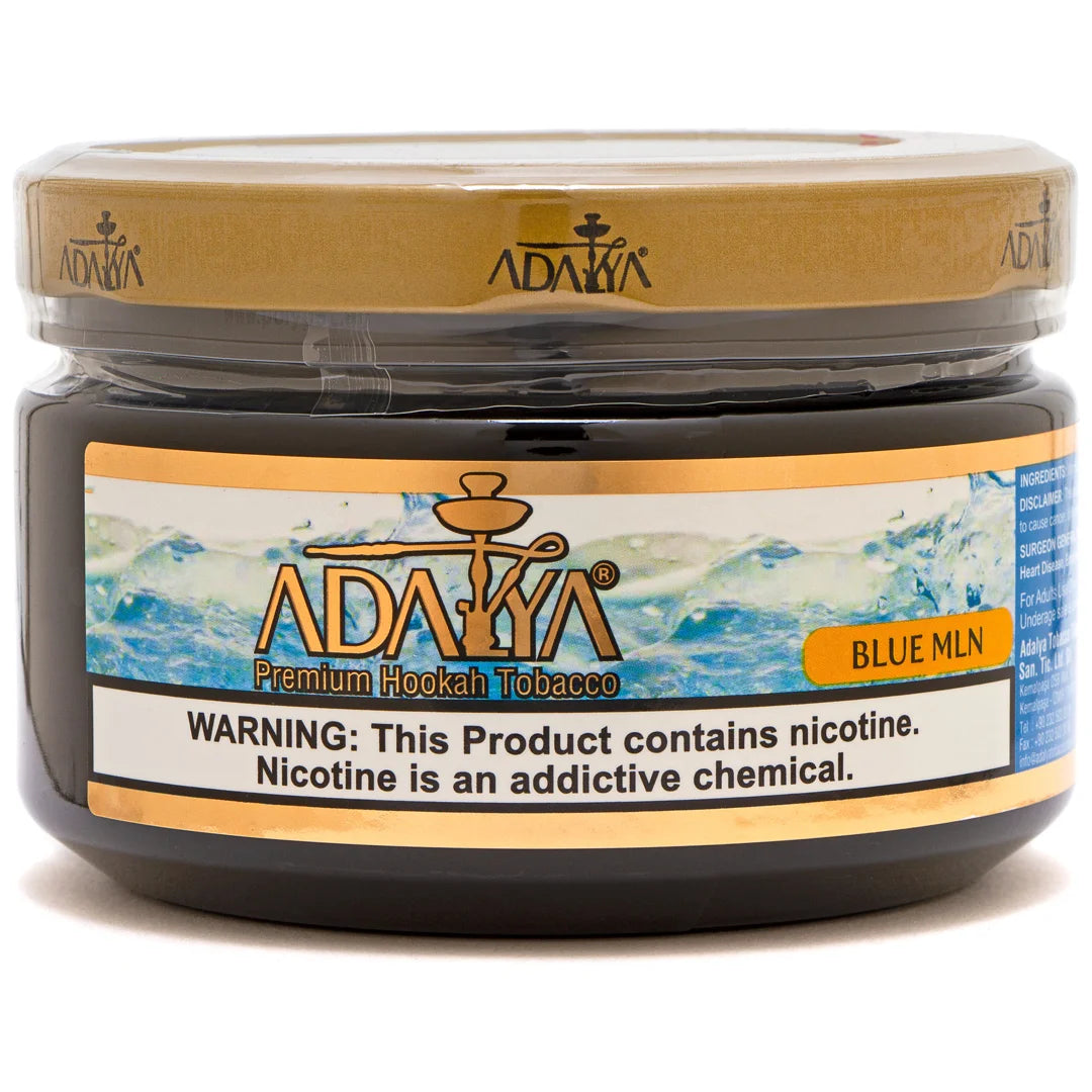 Adalya Blue Melon hookah flavor with melon, blueberry, and menthol.