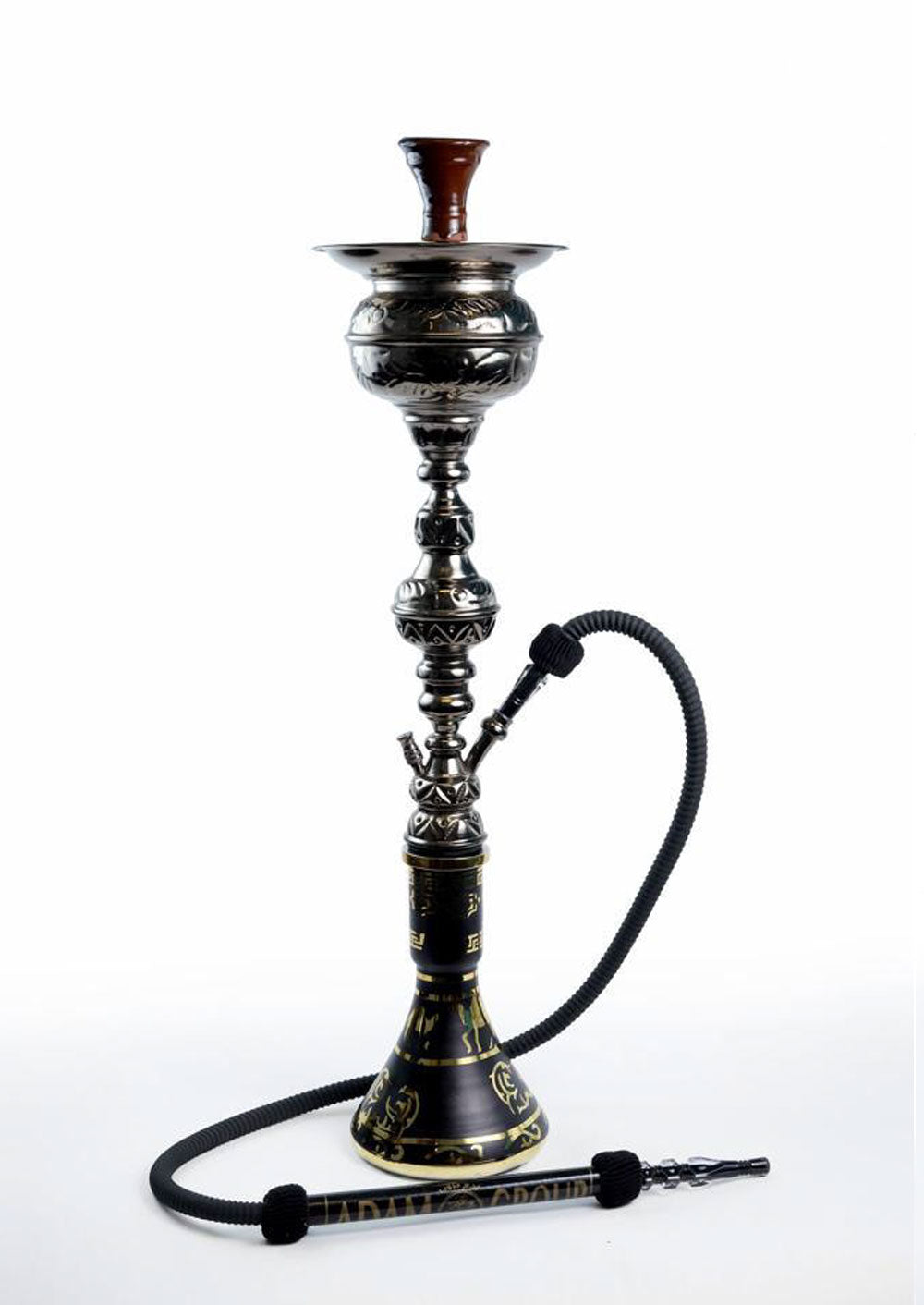 Adam Group Double Ice Hookah with Watermelon Base – Dark Black 31"