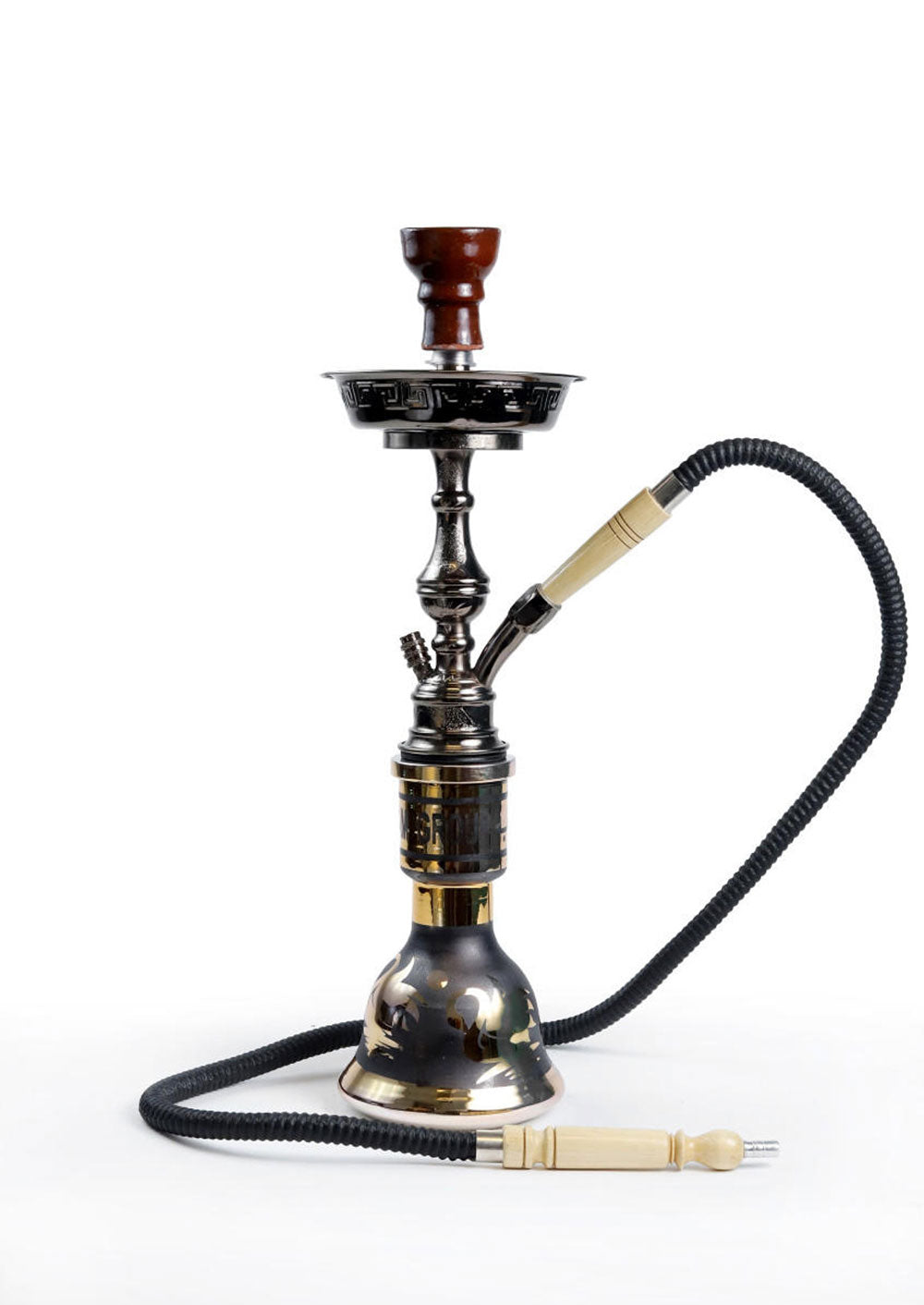 Dark Black Safari Lux Verginia Hookah with Metallic Finish – 23 Inch