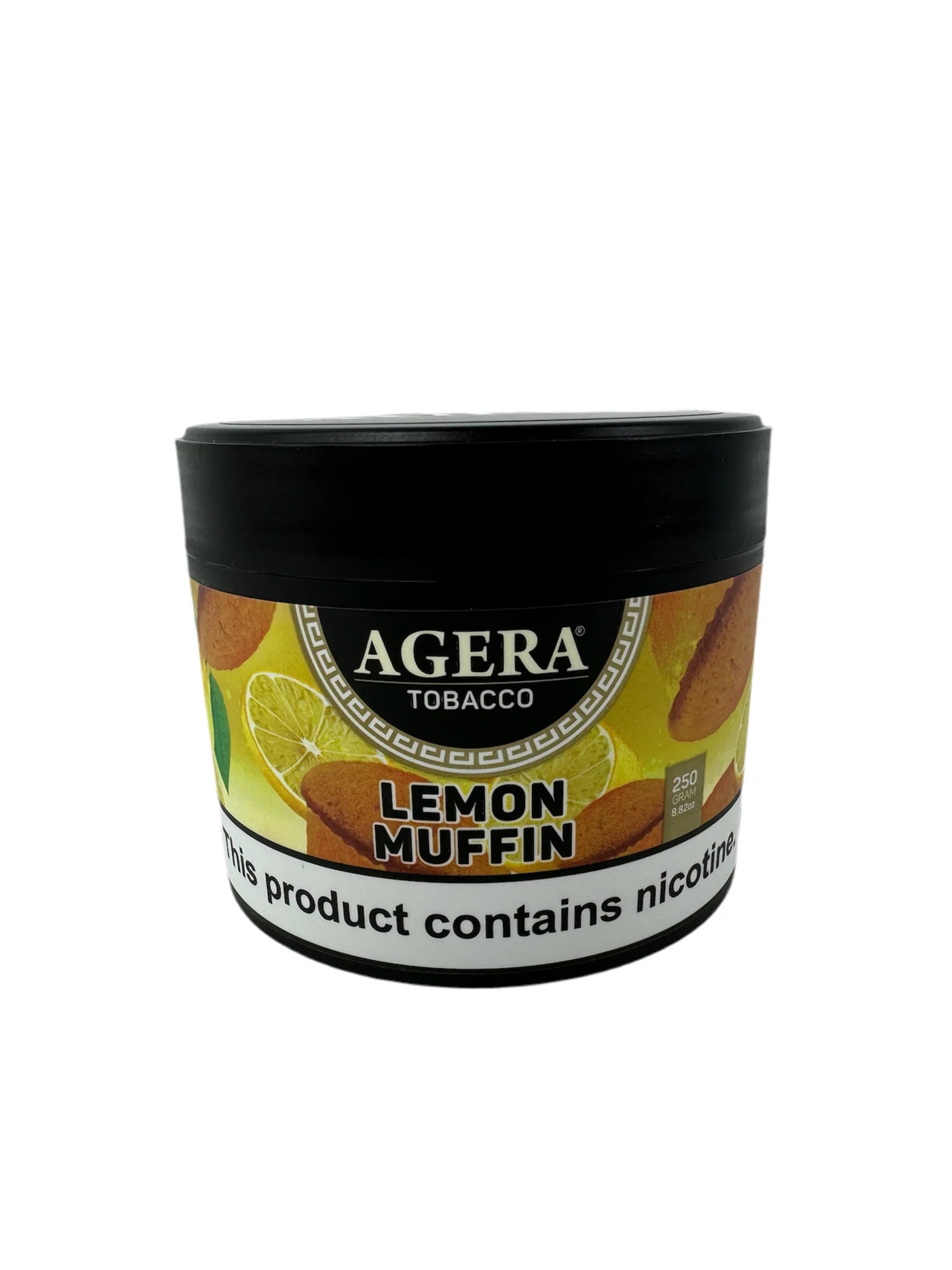 Agera Lemon Muffin tobacco container on a white background