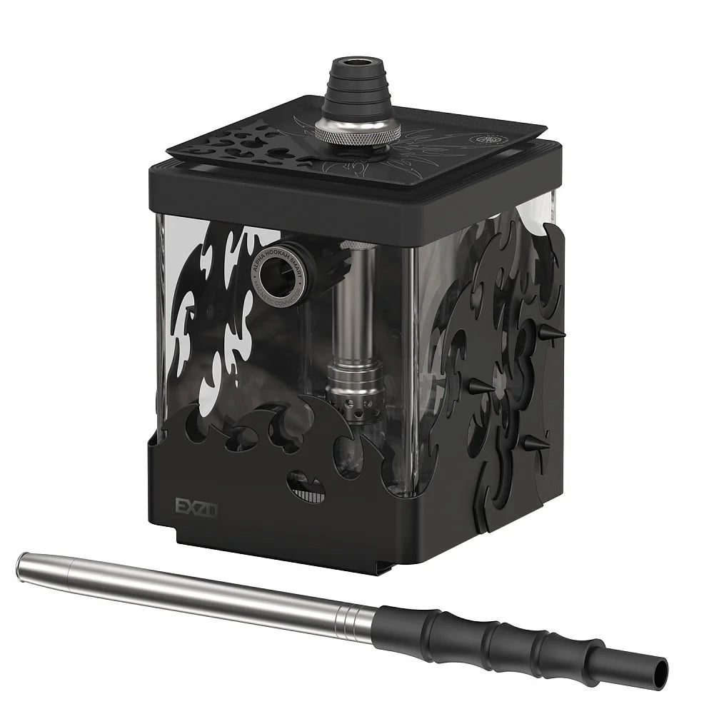 Alpha Hookah Smart Exzo Tribal - Compact Cubic Hookah with Built-in LED Backlight