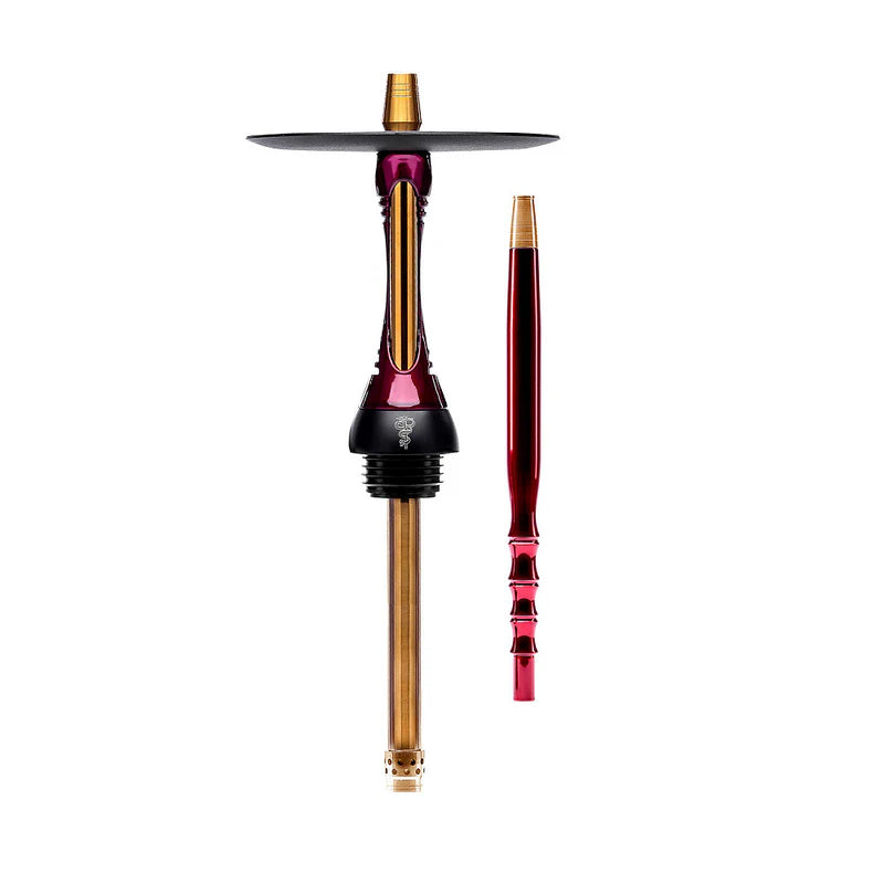 Alpha Hookah Model S - Candy Red with Hose Handle - Gold