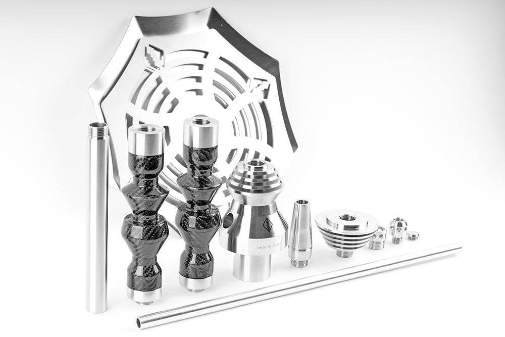 B2 Hookah Carbon304 - Stainless Steel + Carbon Fiber - Premium Hookah in-Stock & Ready to Ship! - B2 Hookah