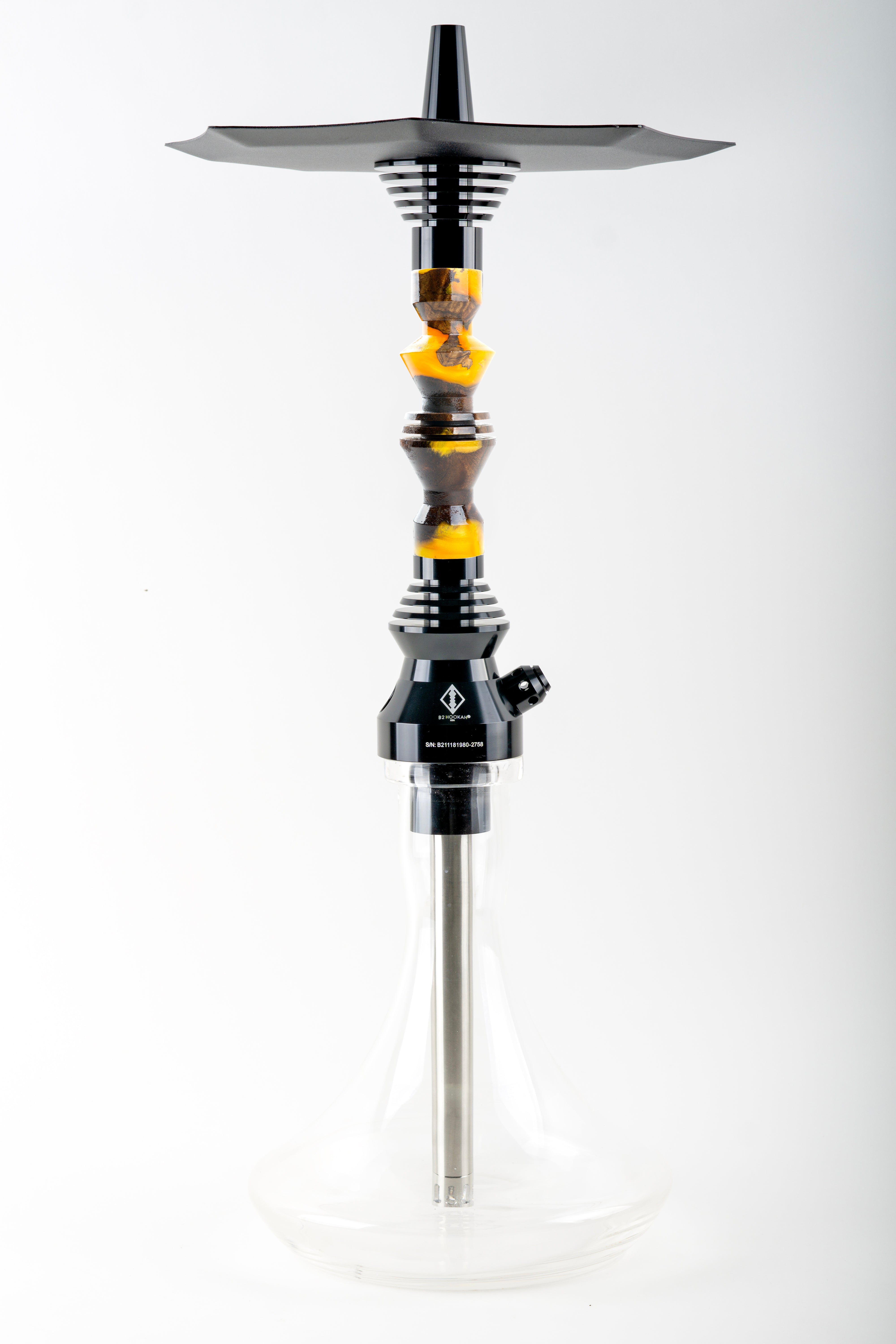 B2 Hookah v5 Precious Cut Collection Sunfire Burl - B2 Hookah