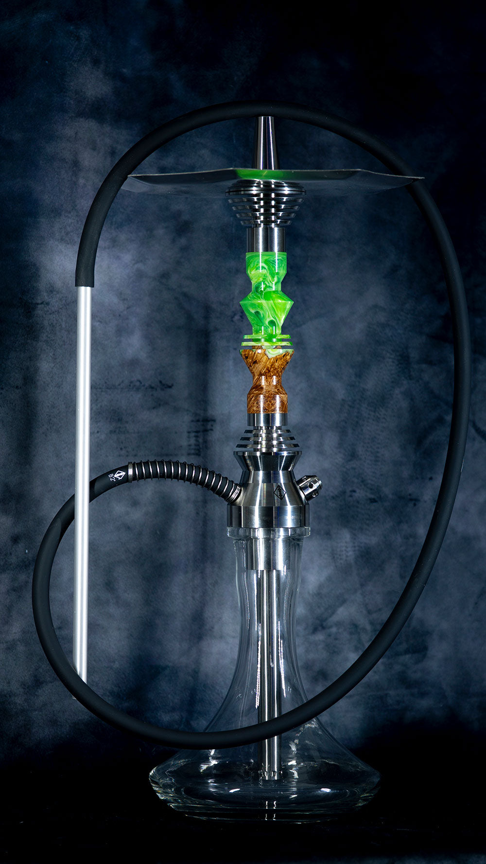 Bright Green B2 Hookah Carbon304 full setup