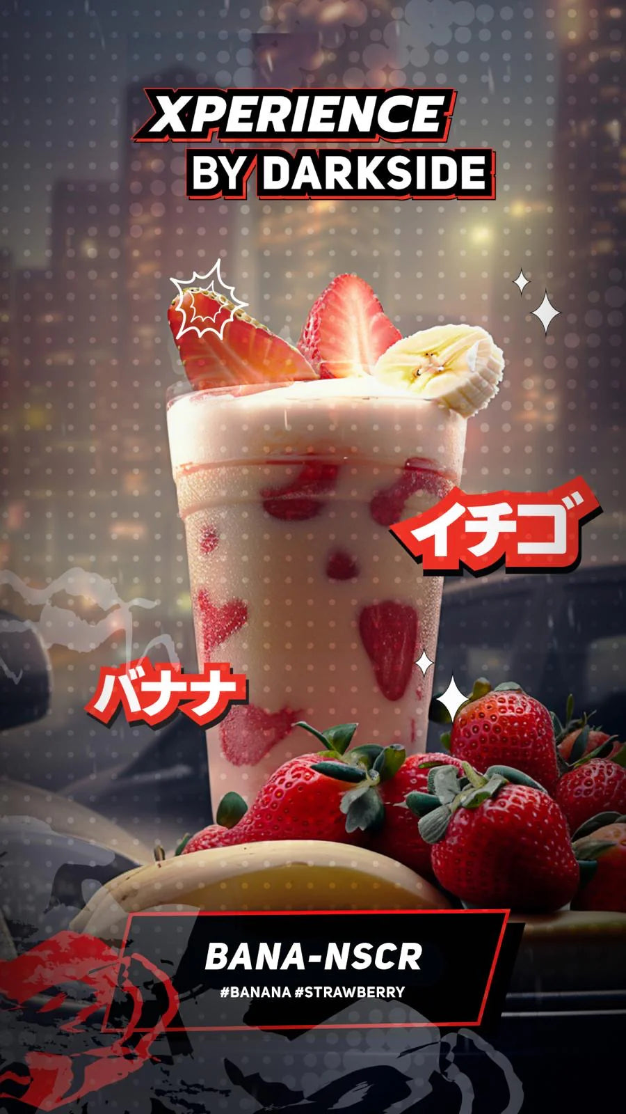 Darkside Xperience BANA-NSCR Hookah Tobacco - Banana and Strawberry Blend