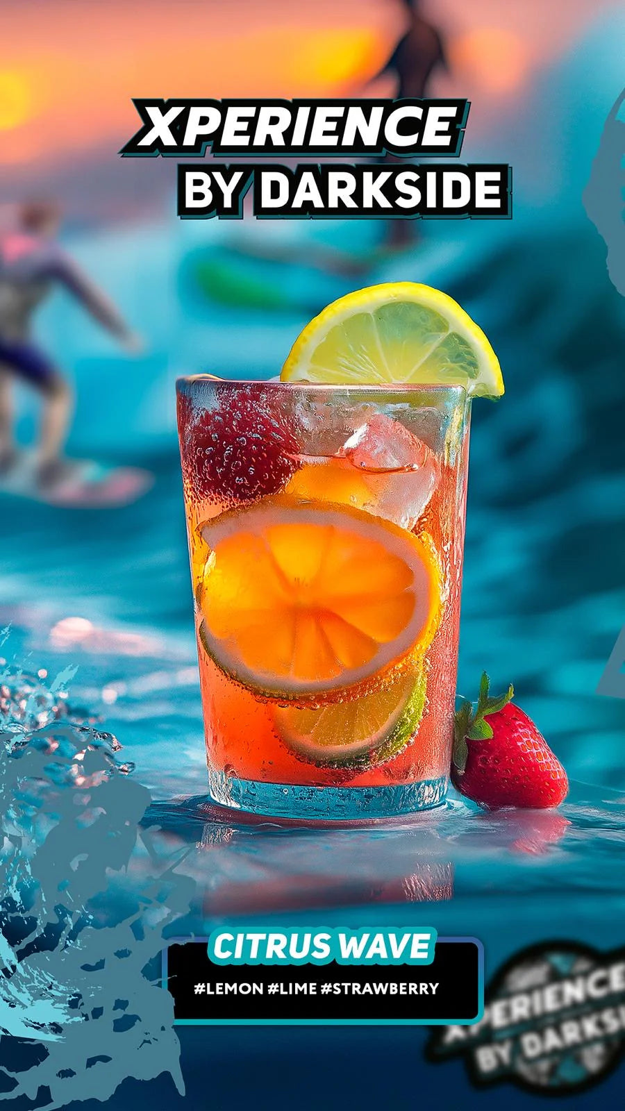 Darkside Xperience CITRUS WAVE Shisha - Lemon Lime and Strawberry Lemonade