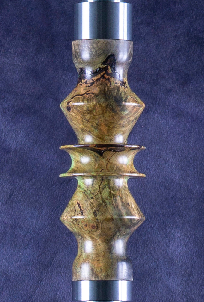 B2 Delta Sage Hookah V5 Stem Detail - Unique Wood and Resin Precious Cut Finish