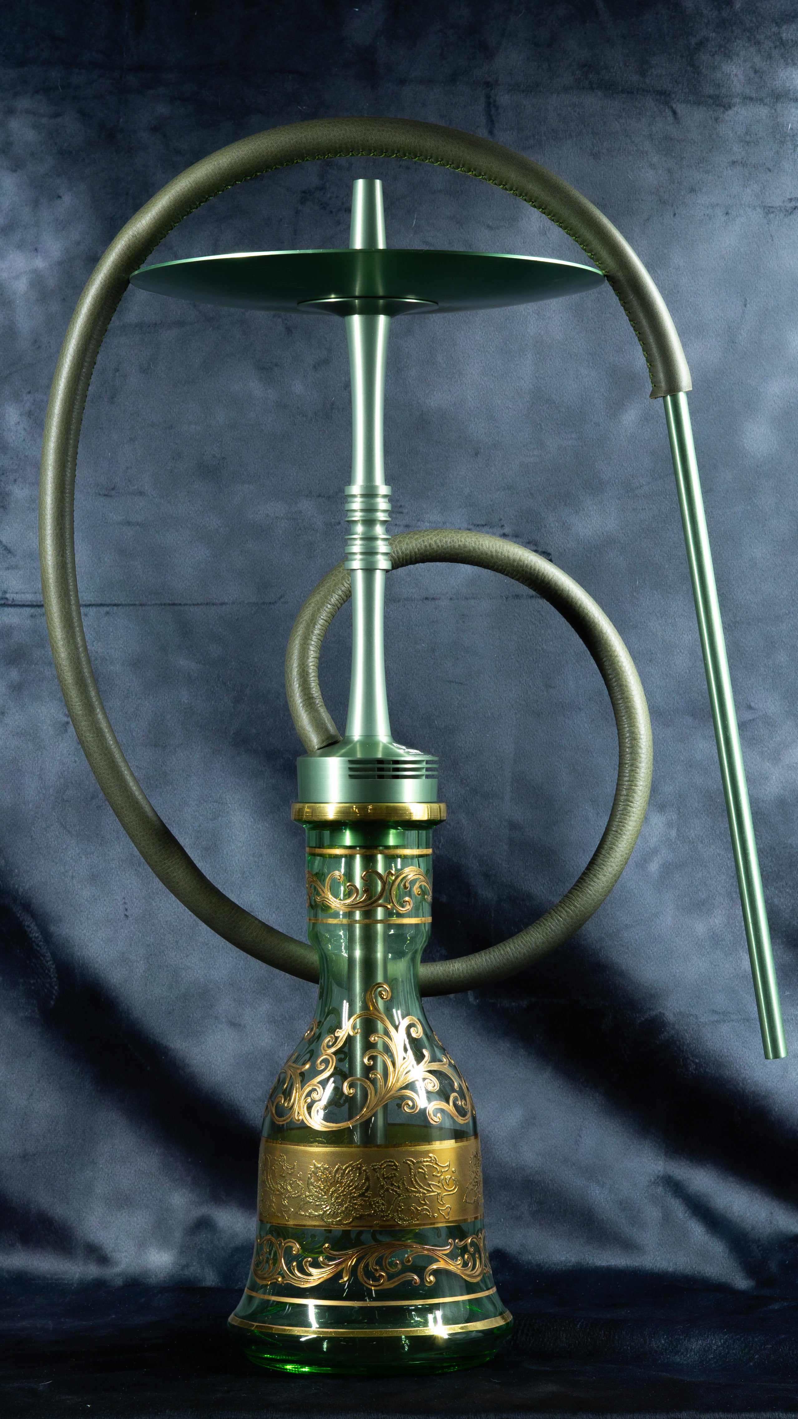 Purple Wood B2 Hookah Purple F22 Modular Stem Set with Bohemian Crystal Vase