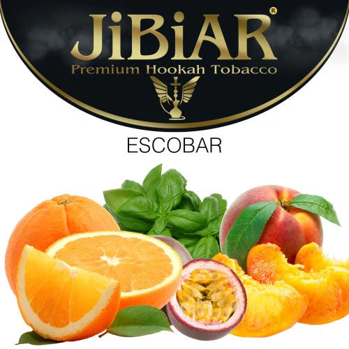 JIBIAR Premium Hookah Tobacco with fruits and herbs on a white background