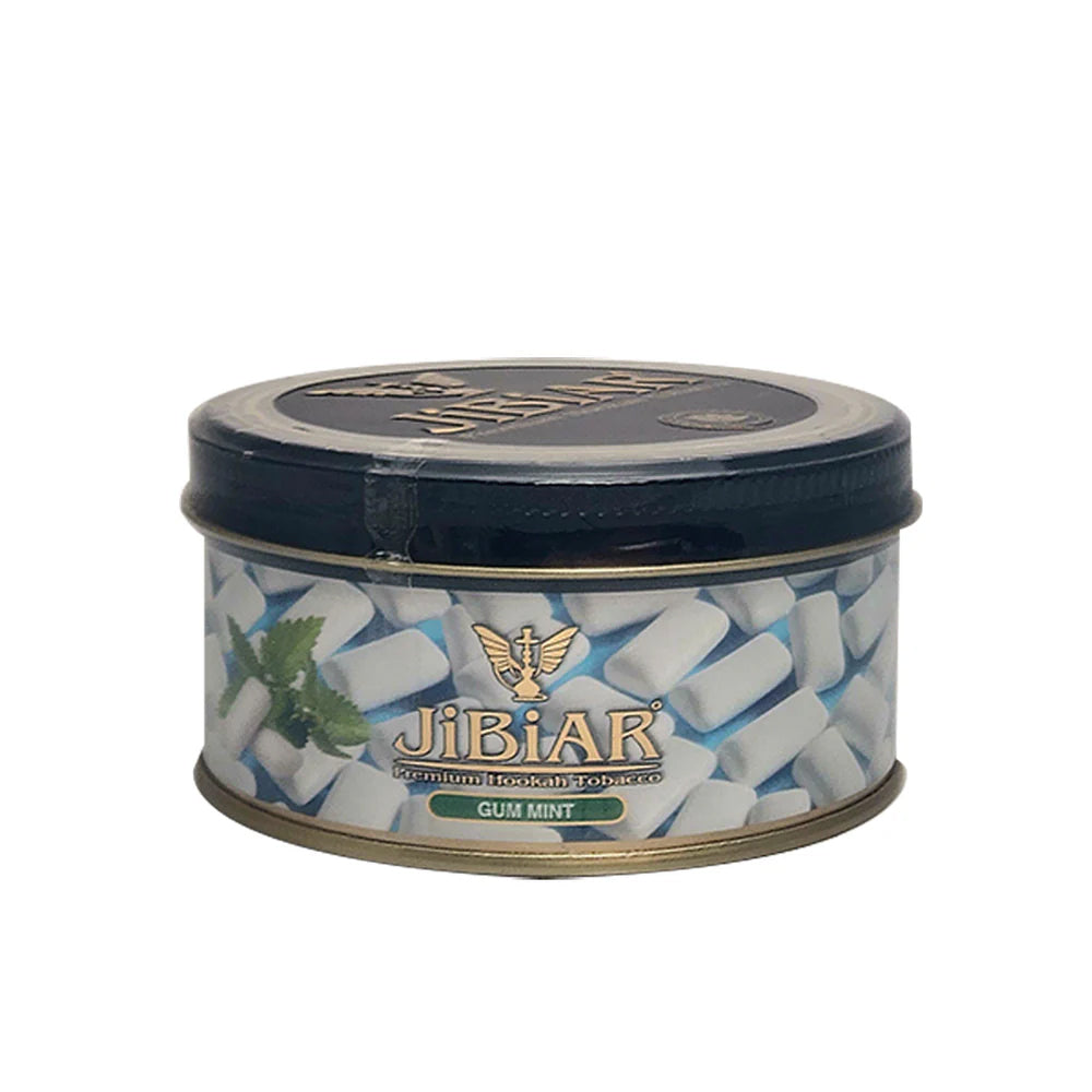 Jibiar Gum Mint tobacco tin on a white background