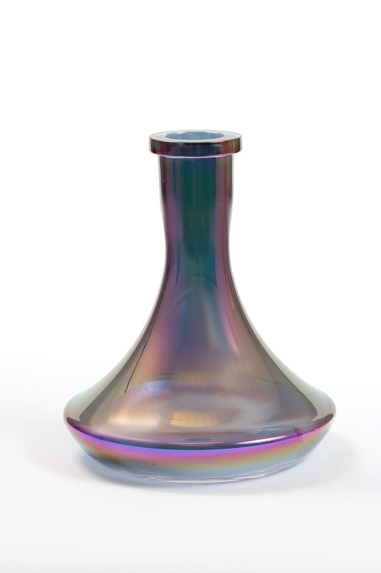 Zoomed-In Detail of Rainbow Karma Hookah Glass Base