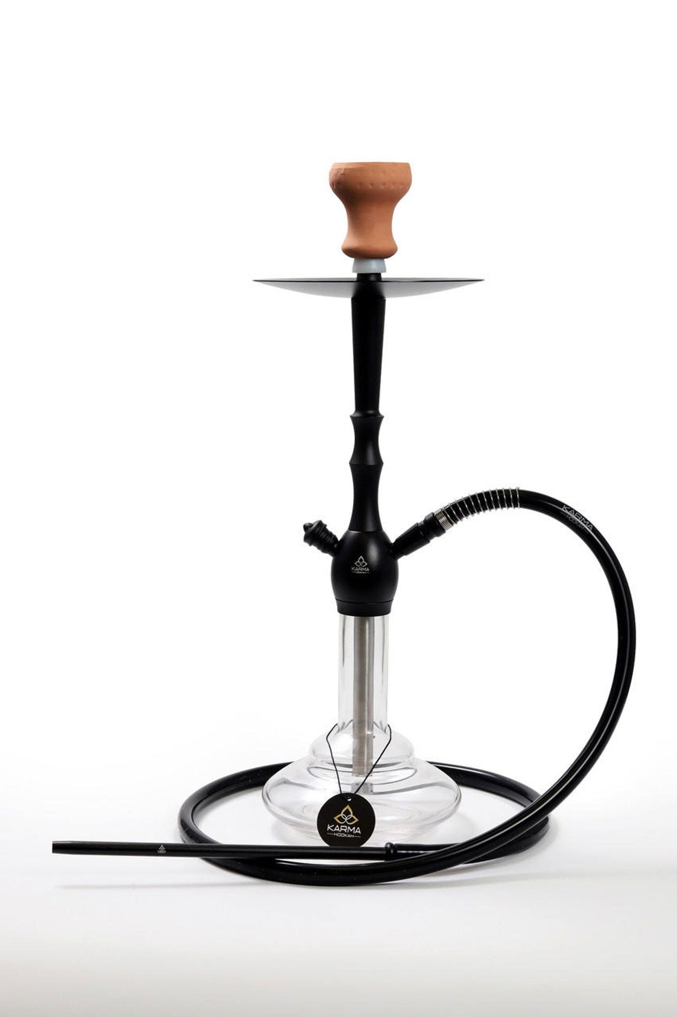 Full setup view of Karma Canopus Hookah in black color