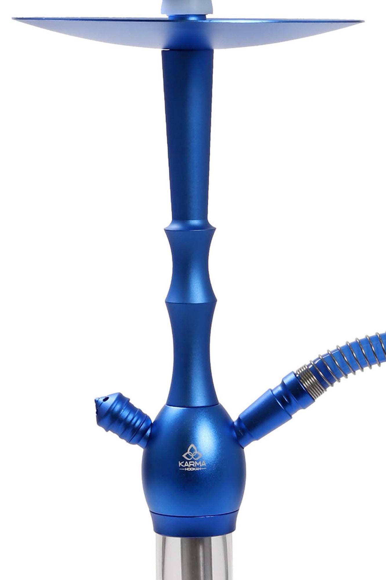 Close-up of Karma Canopus Hookah body in blue finish