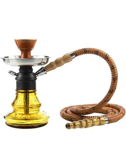 Mya Bijou Hookah – A compact 8” portable hookah with a stylish glass base and aluminum stem.