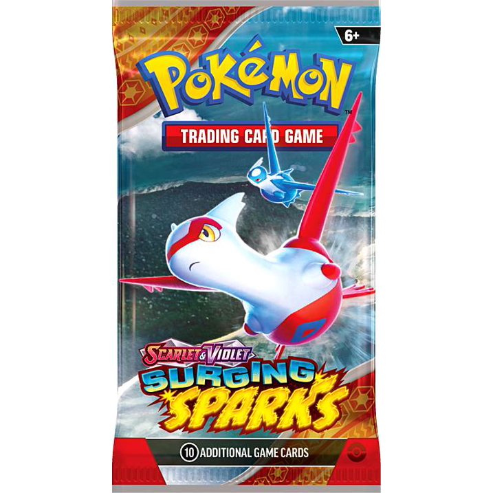 Pokémon trading card game pack with a Pokémon character on a white background