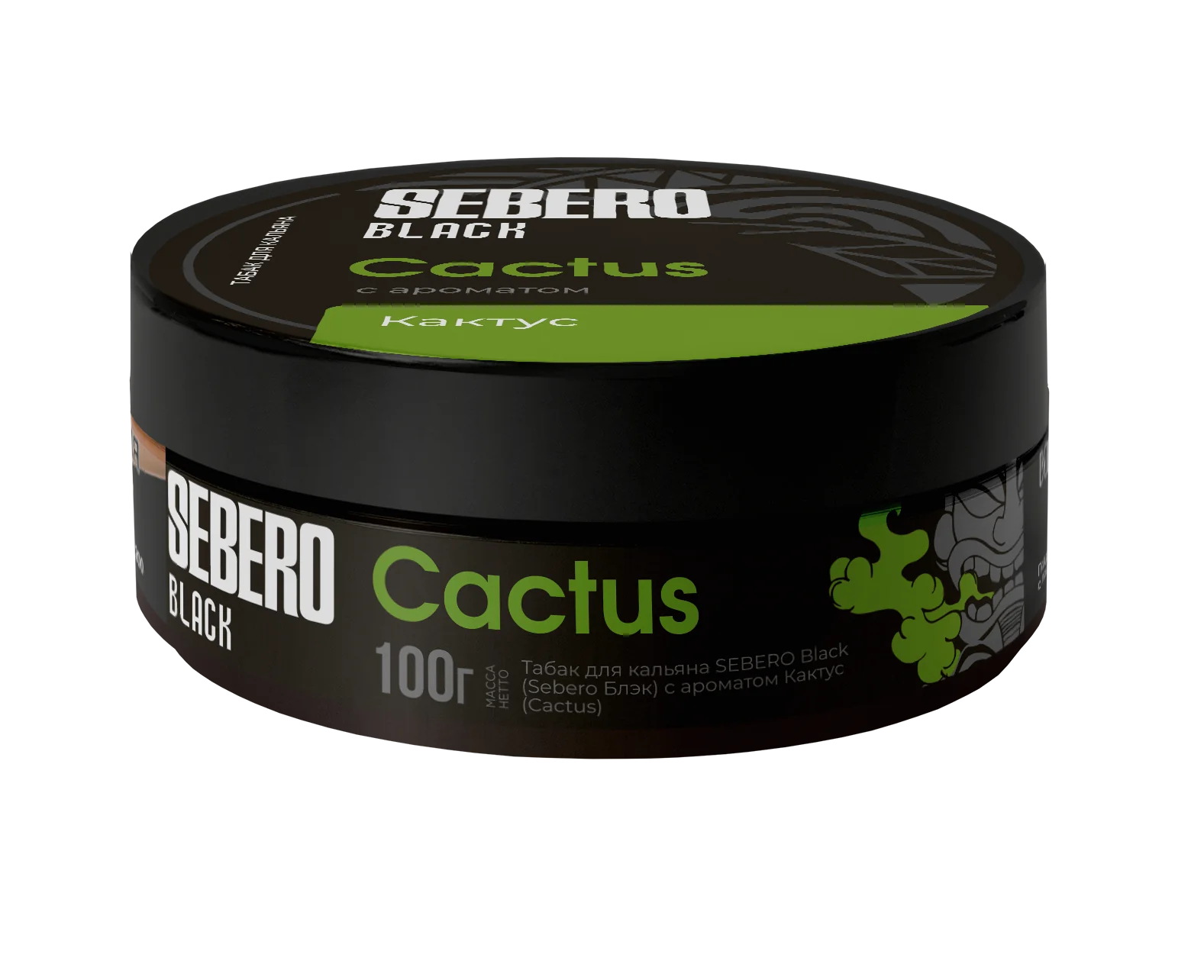 Sebero Black Cactus 100g tobacco, featuring an exotic blend of juicy cactus, strawberries, mango, and kiwi for a tropical smoking experience.