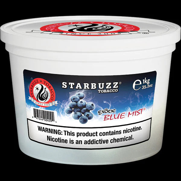 Starbuzz Blue Mist 1kg - Bulk hookah tobacco with sweet blueberry and cooling mint notes.