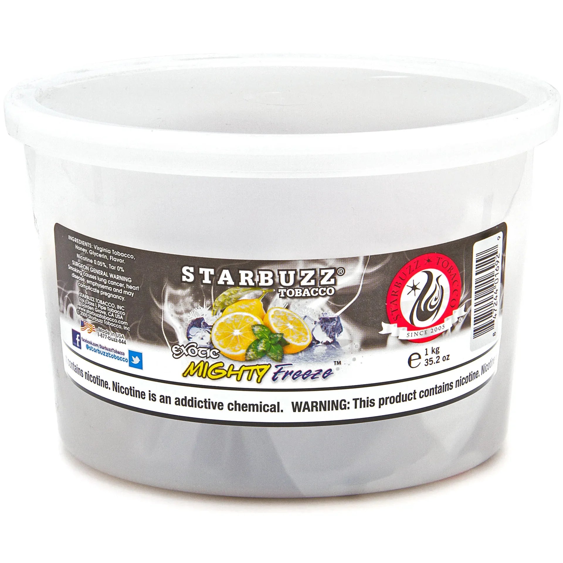 Starbuzz Bold Mighty Freeze 1kg - Bulk hookah tobacco with cooling spearmint and citrus.