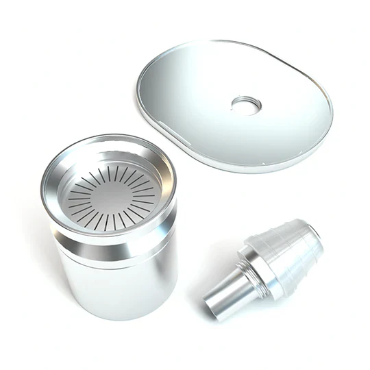 The 14mm male joint adapter, making it compatible with various smoking and vaporization devices.