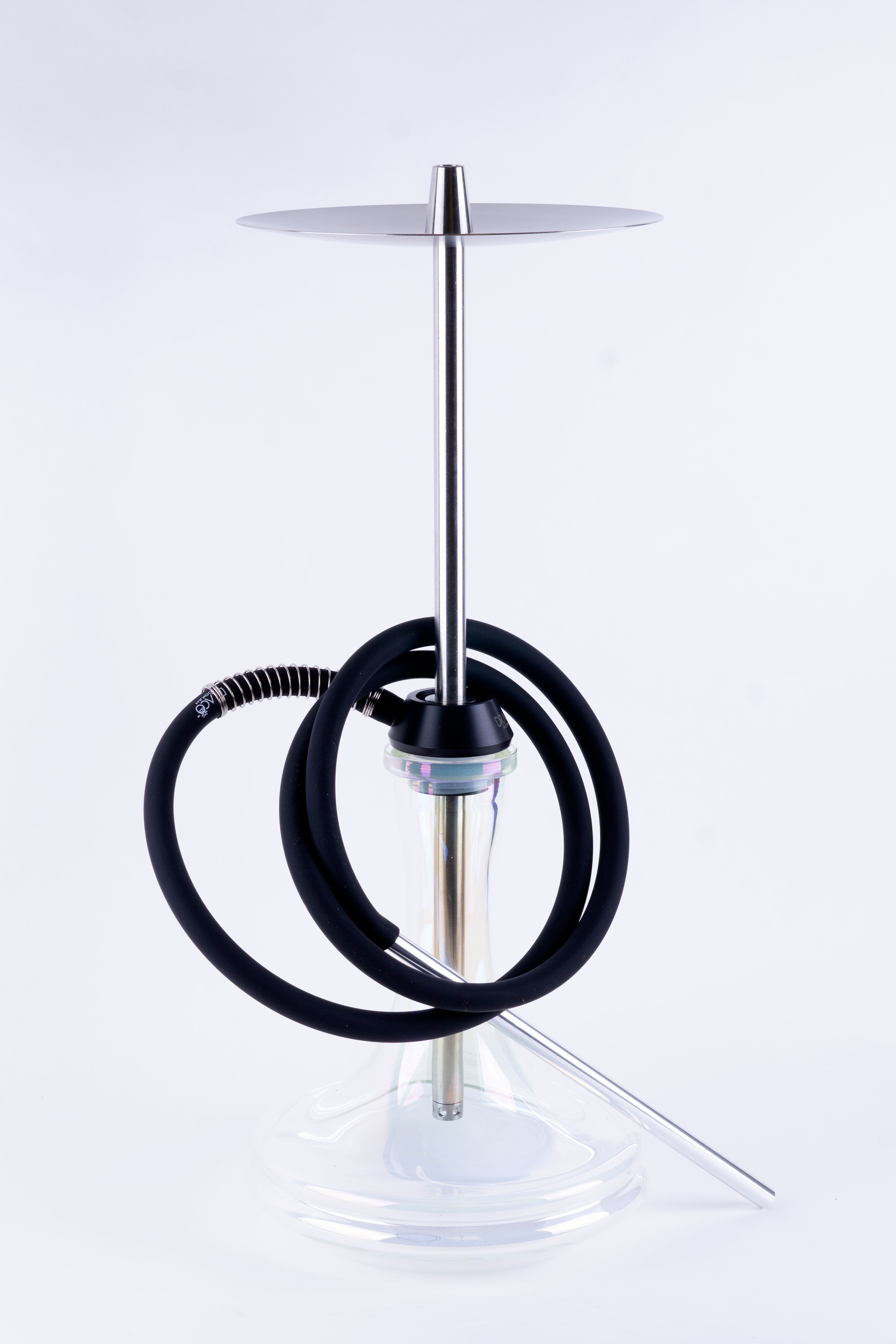 Draco Hookah Purgo - Stainless Steel Hookah with Diffuser, Tray, and Soft Touch Silicone Hose