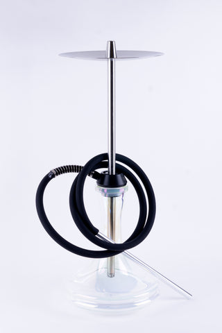 Draco Hookah Purgo - Stainless Steel Hookah with Diffuser, Tray, and Soft Touch Silicone Hose