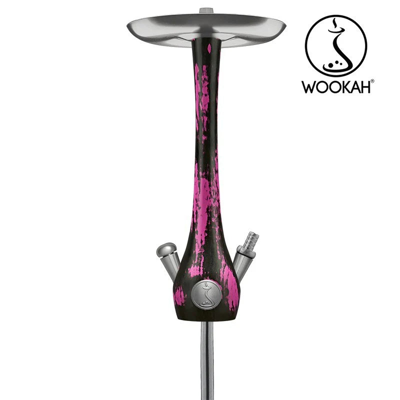 Wookah Black & Pink Gossamer Hookah with handcrafted wooden finish