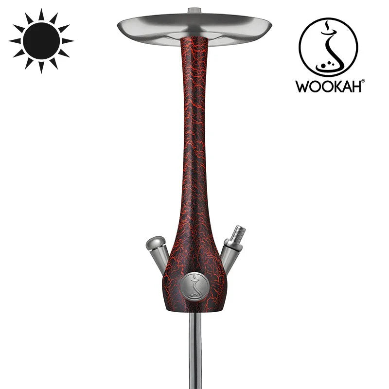 Daytime view of the Lumi Red Hookah by Wookah