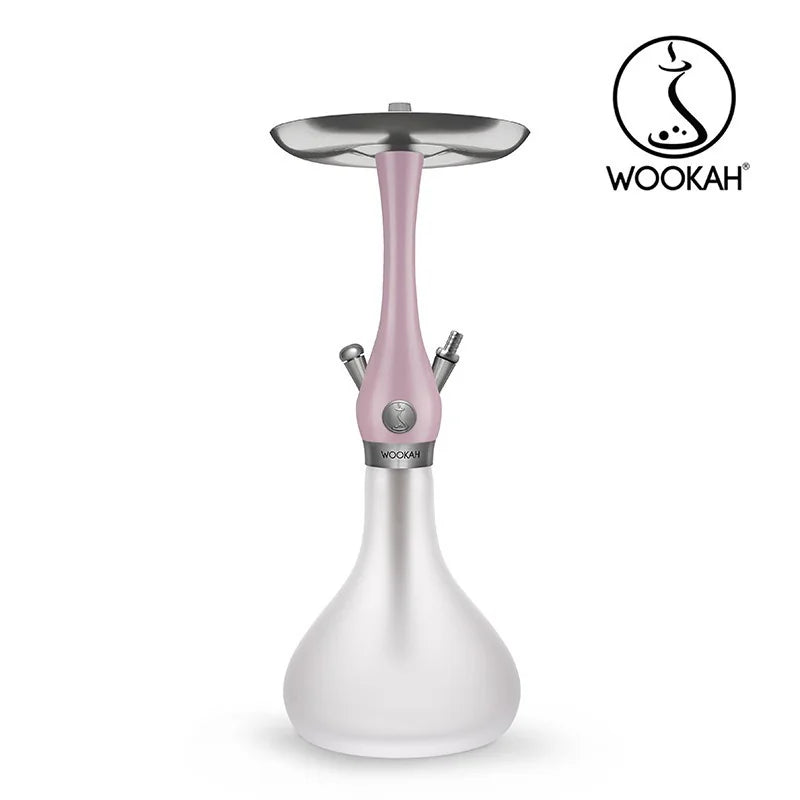 Wookah Mini Pink Hookah Misty Mauve with frosted smooth vase