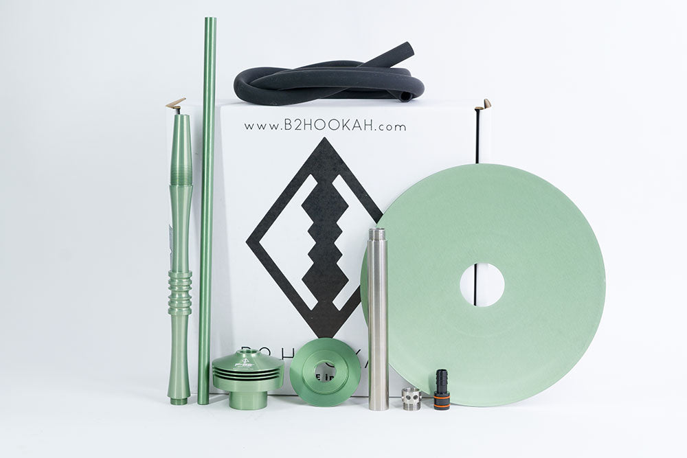 B2 Hookah F-22 v2 - Stem, Tray, Hose, and Carrying Case Included - B2 Hookah