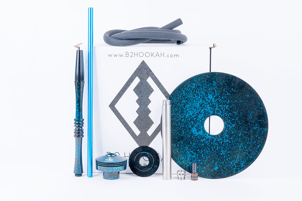 B2 Hookah F-22 v2 - Stem, Tray, Hose, and Carrying Case Included - B2 Hookah