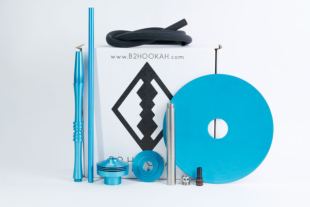 B2 Hookah F-22 v2 - Stem, Tray, Hose, and Carrying Case Included - B2 Hookah