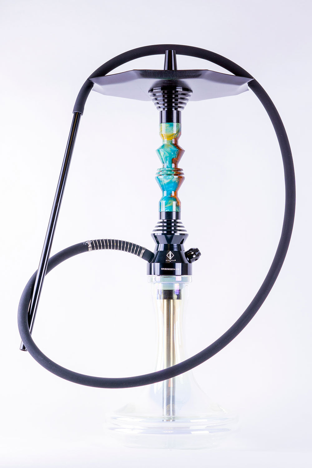B2 Hookah Precious Cut Collection Cotton Candy & Burl Wood - B2 Hookah