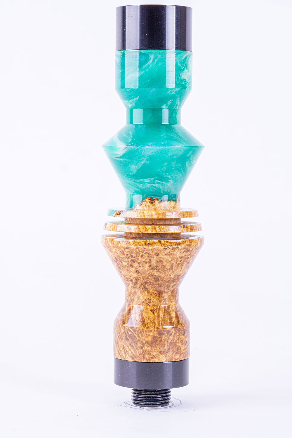 B2 Hookah Precious Cut Collection Deep Turquoise & Burl Wood