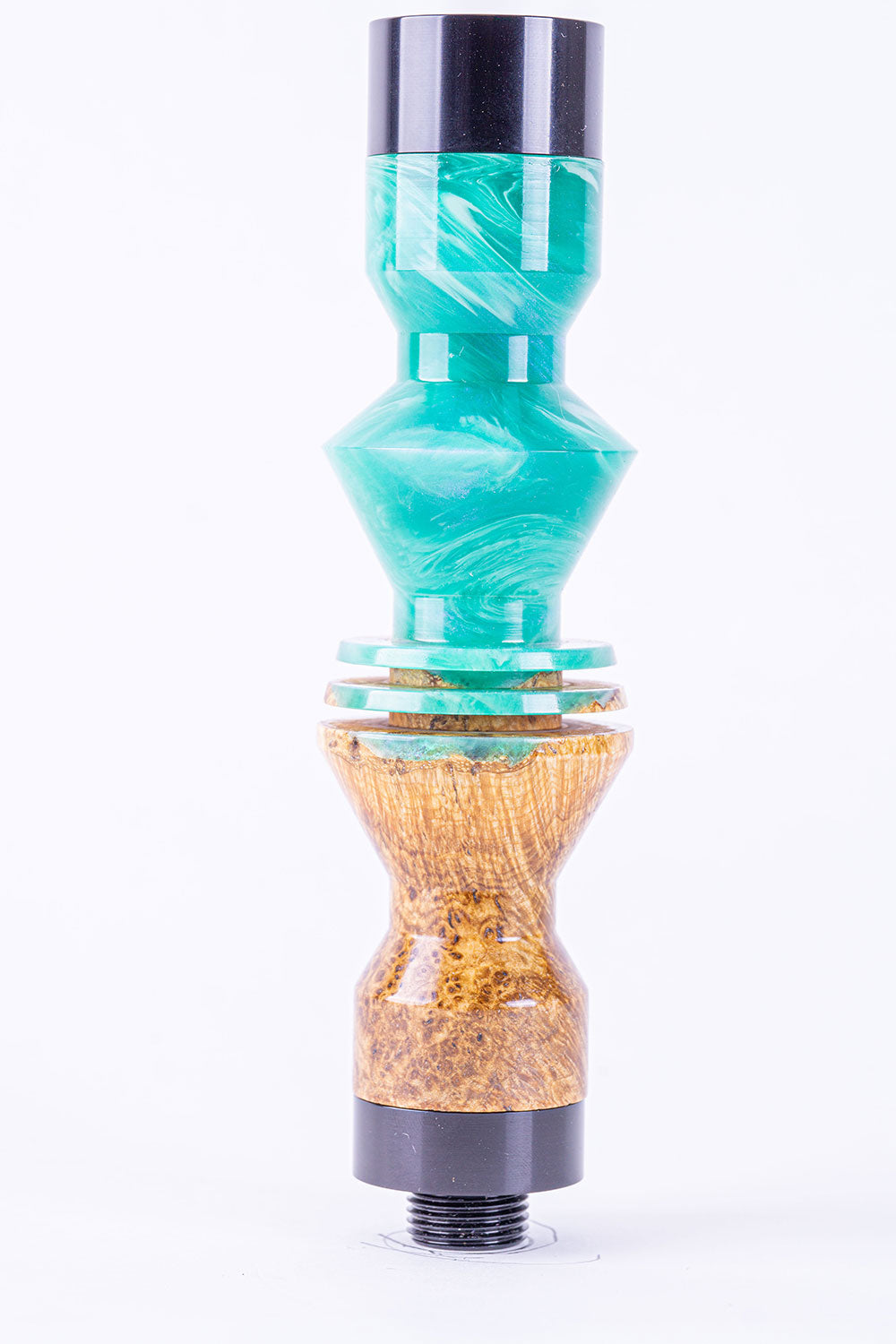 B2 Hookah Precious Cut Collection Deep Turquoise & Burl Wood - B2 Hookah