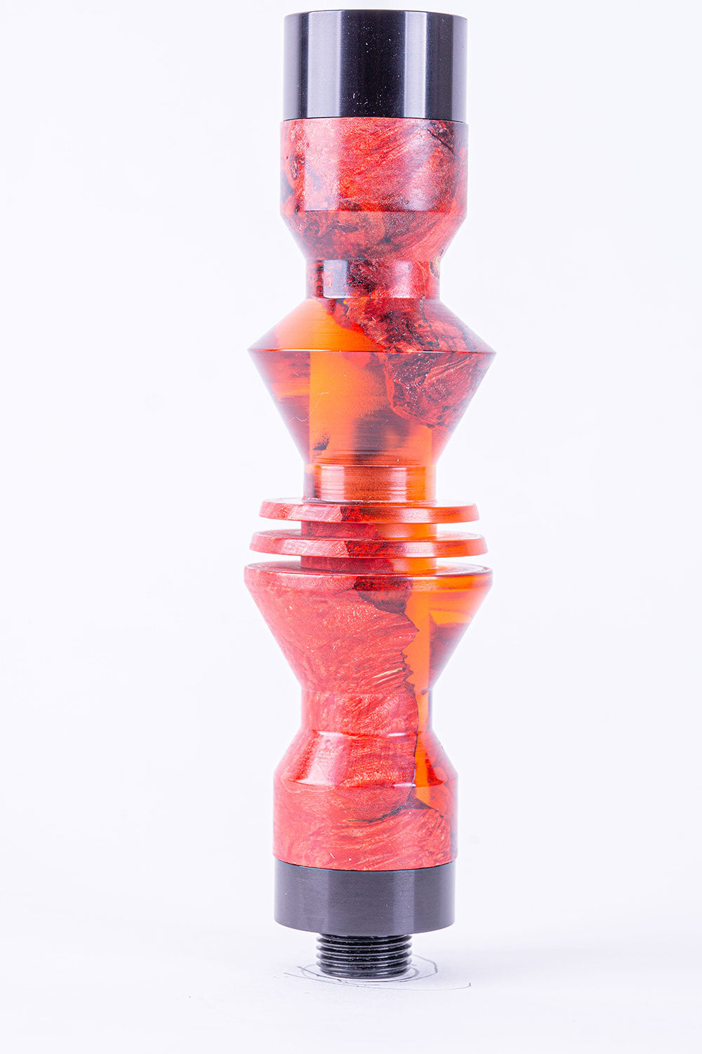 B2 Hookah Precious Cut Collection Flaming Red & Red Burl Wood - B2 Hookah