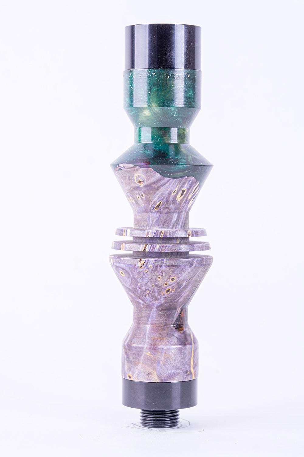 B2 Hookah Precious Cut Collection Green Galaxy & Purple Burl Wood - B2 Hookah
