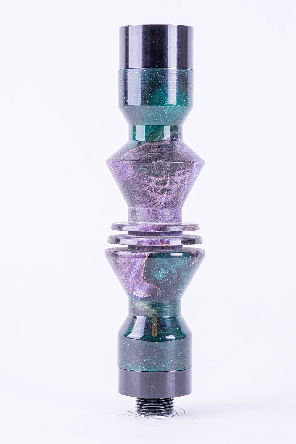 B2 Hookah Precious Cut Collection Green Onyx & Purple Stabilized Wood - B2 Hookah