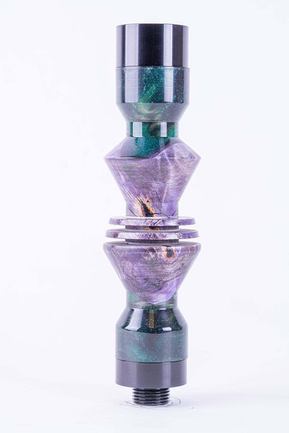 B2 Hookah Precious Cut Collection Green Onyx & Purple Stabilized Wood - B2 Hookah