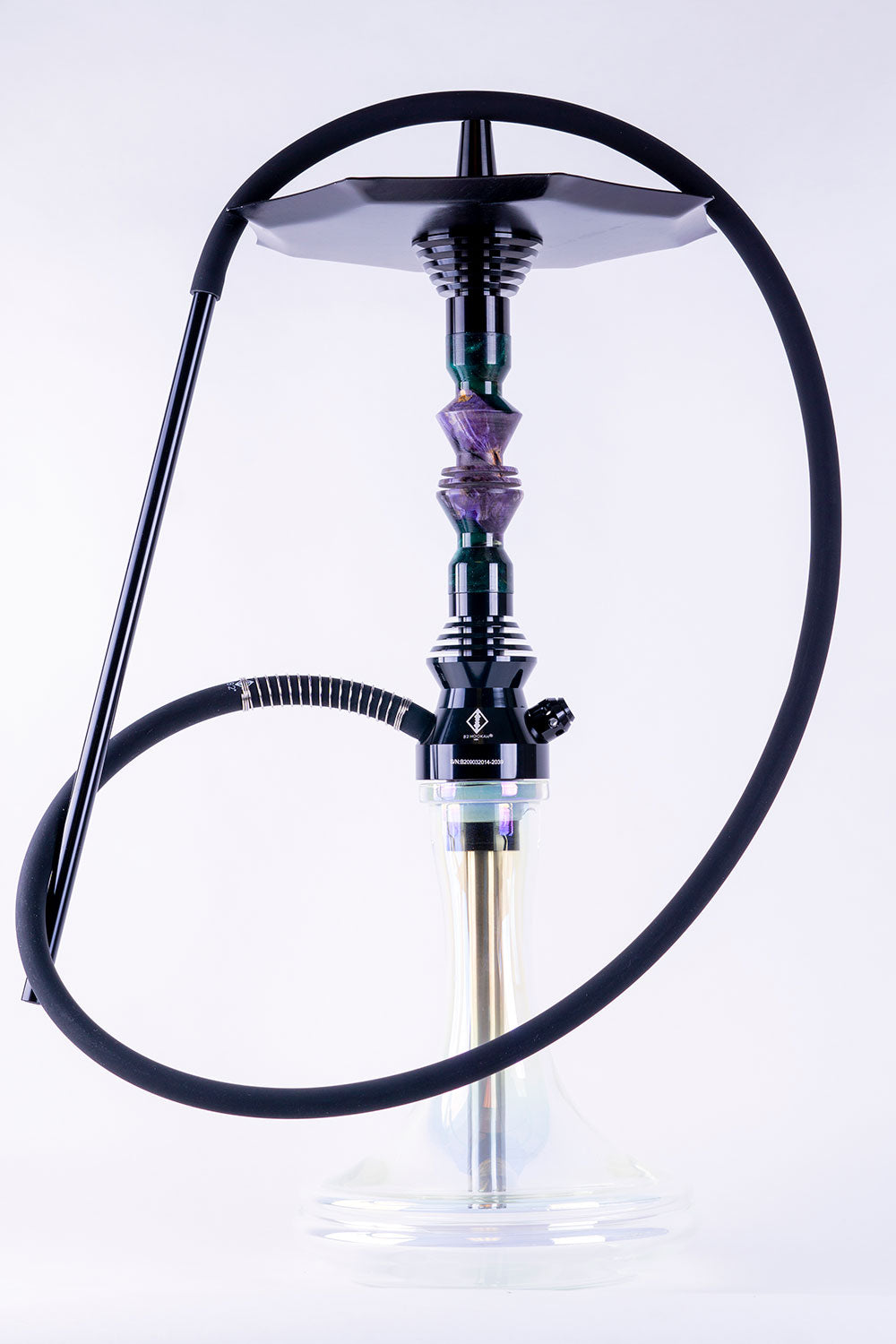 B2 Hookah Precious Cut Collection Green Onyx & Purple Stabilized Wood - B2 Hookah