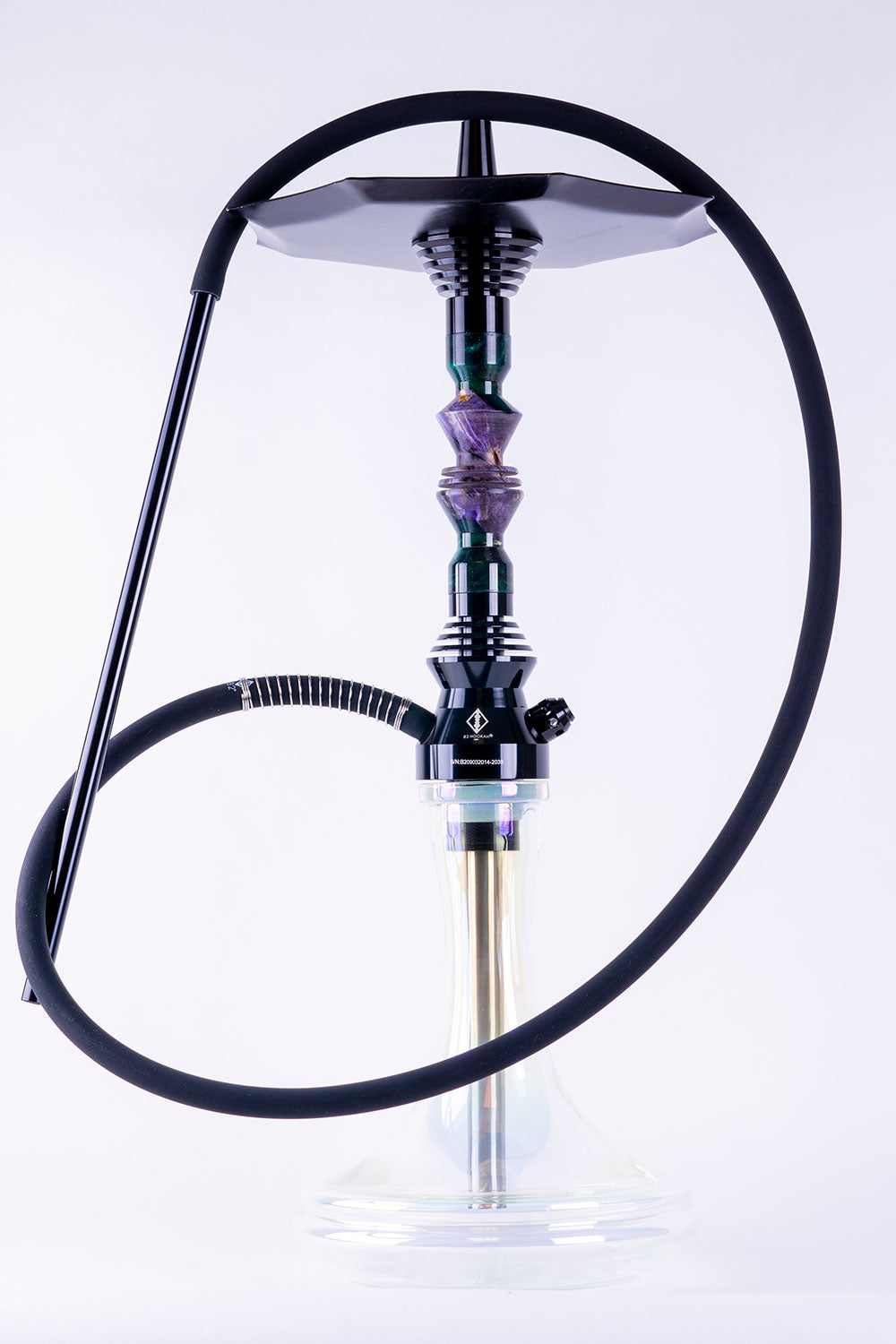 B2 Hookah Precious Cut Collection Green Onyx & Purple Stabilized Wood