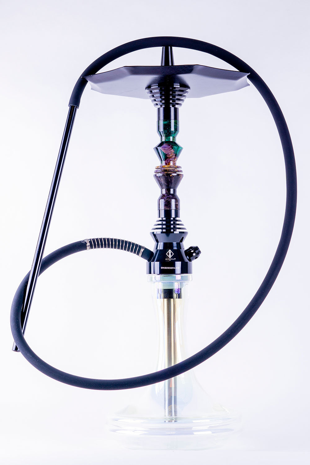 B2 Hookah Precious Cut Collection Jade & Burl Wood - B2 Hookah