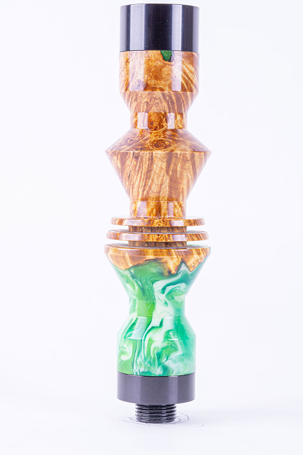 B2 Hookah Precious Cut Collection Jungle Green & Burl Wood - B2 Hookah