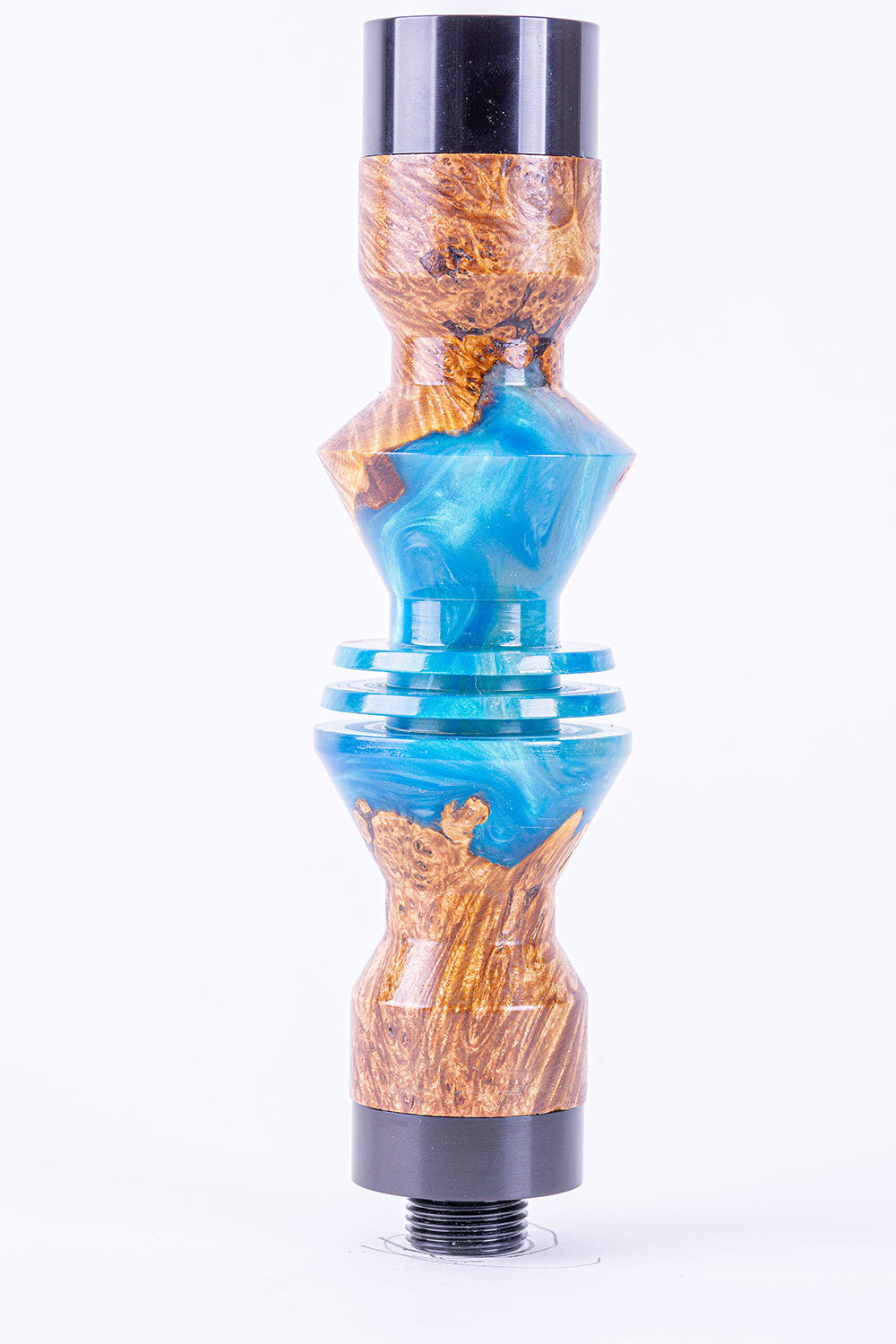 B2 Hookah Precious Cut Collection Lake Blue & Burl - B2 Hookah