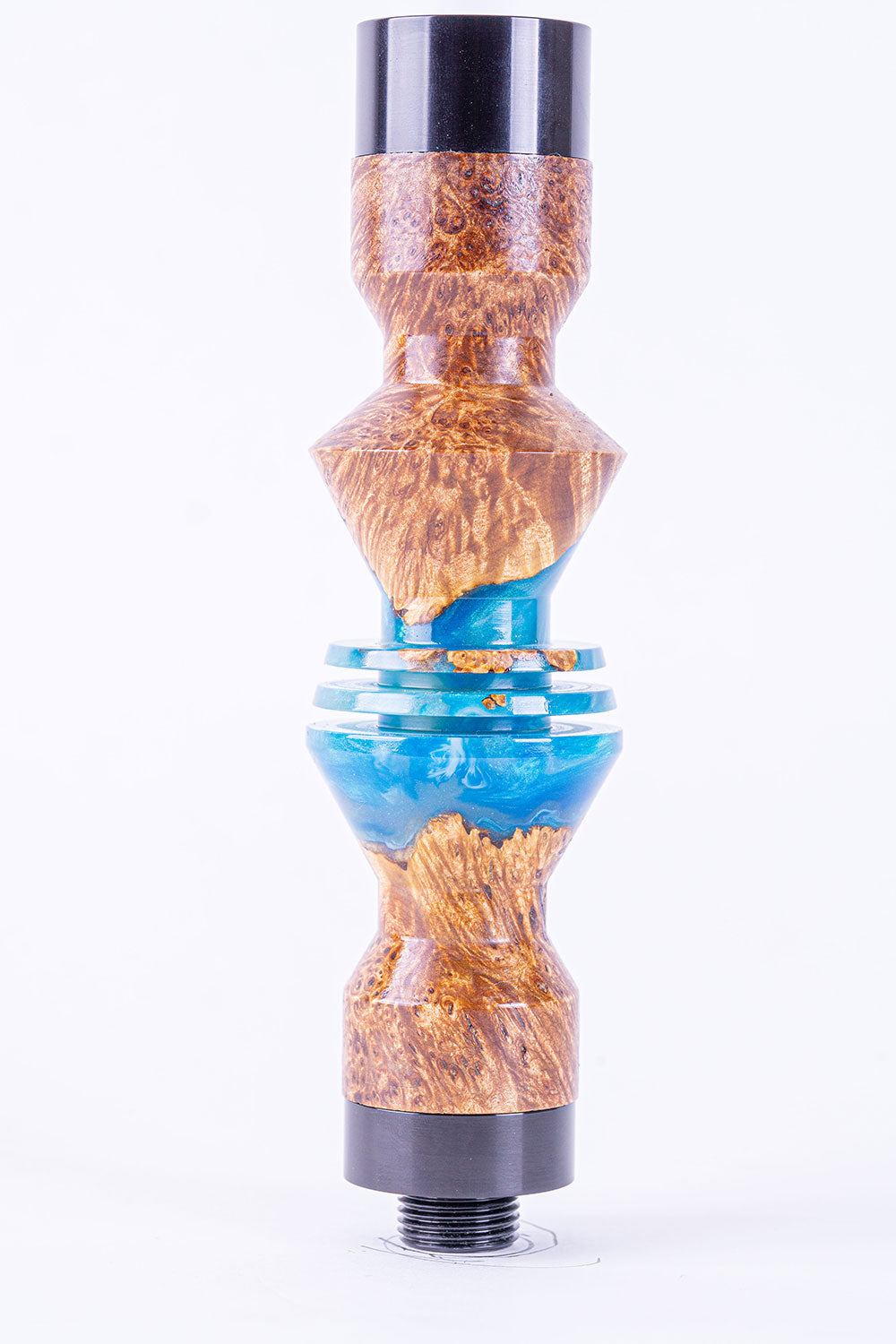 B2 Hookah Precious Cut Collection Lake Blue & Burl - B2 Hookah