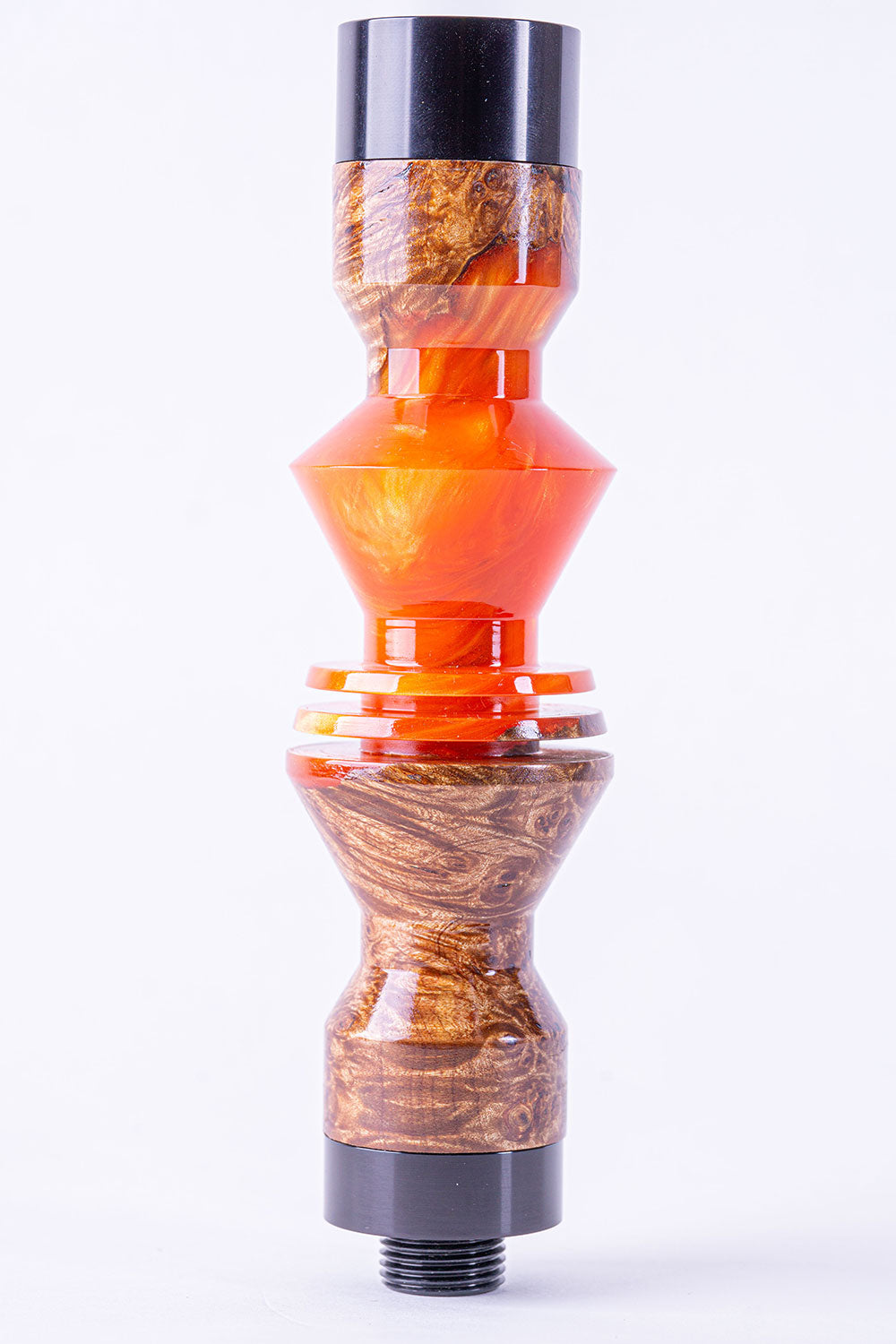 B2 Hookah Precious Cut Collection Orange Light & Burl Wood - B2 Hookah