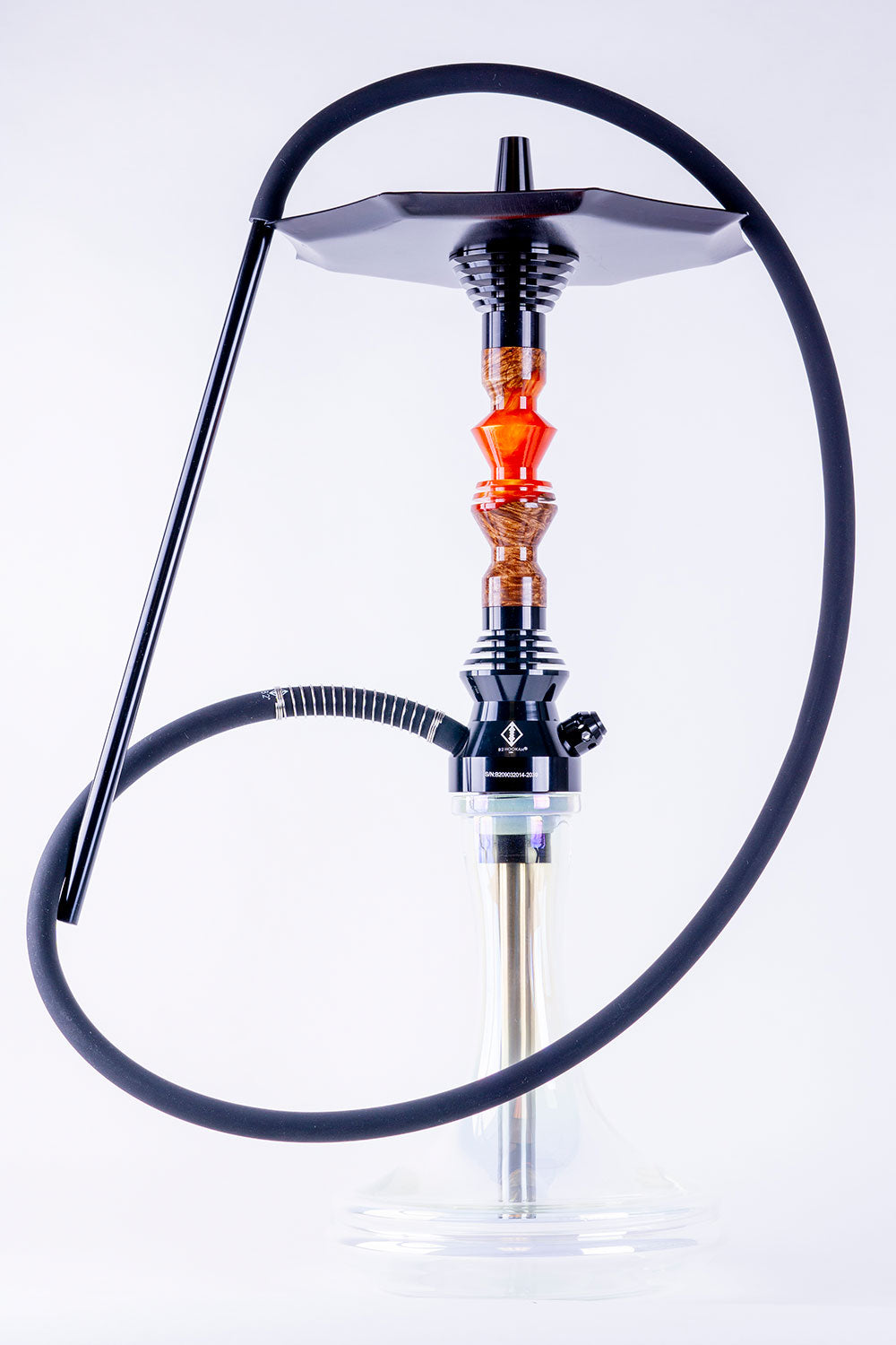 B2 Hookah Precious Cut Collection Orange Light & Burl Wood - B2 Hookah