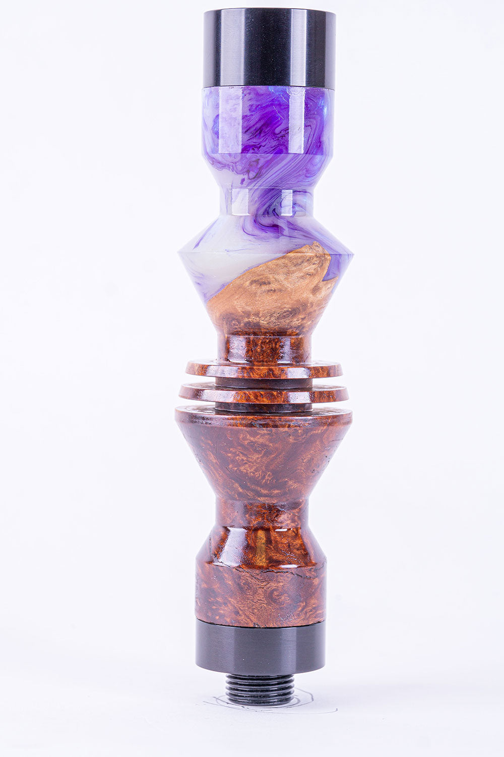 B2 Hookah Precious Cut Collection Purple & Milk with Burl Wood - B2 Hookah