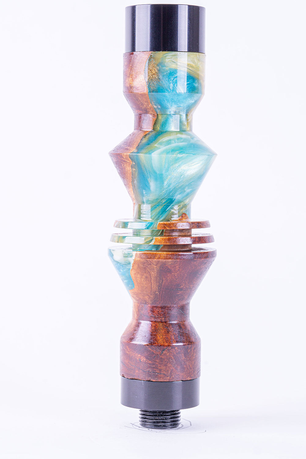 B2 Hookah Precious Cut Collection River Blues & Burl Wood - B2 Hookah